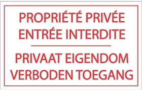 Panneau Propriété Privé FR-NL - Rouge